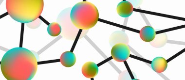 Line points connections geometric abstract background