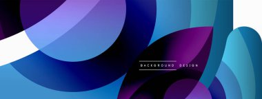 Yaratıcı geometrik duvar kağıdı. Asgari soyut arkaplan. Duvar kağıdı arkaplanı veya iniş sayfası için daire dalga ve yuvarlak şekiller kompozisyon vektör çizimi