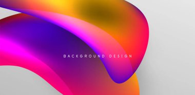 Sıvı renkli 3D elementler soyut arkaplan