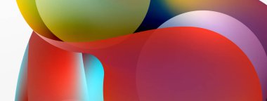 Fluid abstract background, round shapes and circle flowing design for wallpaper, banner, background or landing