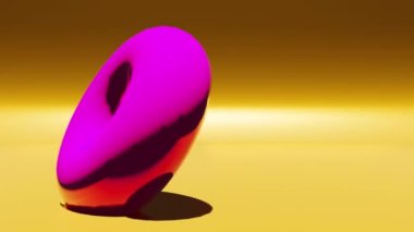 Parlak parlak torus metalik soyut 3d şekilsiz hareketsiz arkaplan