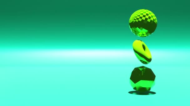 Animation Wallpaper Rotating Glossy Ball Torus Sphere Futuristic Scene Geometric — Wideo stockowe