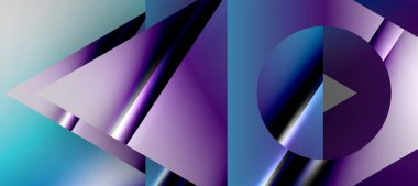 Trendy minimal geometric composition abstract background. Shadow lines and lights on glossy triangles backdrop. Vector Illustration For Wallpaper, Banner, Background, Card, Book Illustration