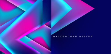 Örtüler, şablonlar, el ilanları, broşürler, afişler için üstüste binen üçgenler ve sıvı gradyanlarla soyut fırın