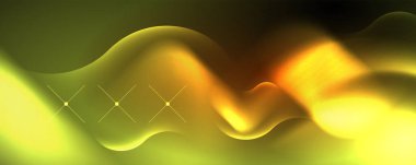 Neon glowing waves, magic energy space light concept, abstract background wallpaper design