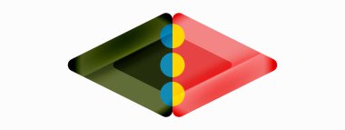 Trendy minimal geometric abstract background. Triangles, squares and circles bright colors backdrop. Vector Illustration For Wallpaper, Banner, Background, Card, Book Illustration, landing page