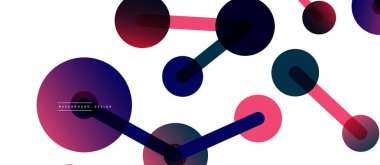 Çizgi noktaları geometrik soyut arkaplan bağlantıları. Çizgilerle birbirine bağlı çemberler. Duvar kağıdı, afiş, arkaplan veya iniş için moda tekno iş şablonu