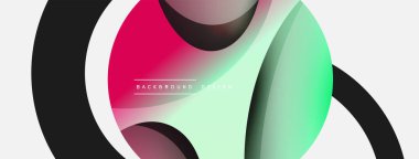 Yaratıcı geometrik duvar kağıdı. Asgari soyut arkaplan. Duvar kağıdı arkaplanı veya iniş sayfası için daire ve dalga kompozisyon vektör çizimi