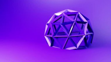 Wireframe sphere geometric background. 3D motion graphics. Minimalist geometric looping video design