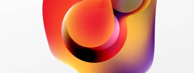 Fluid abstract background, round shapes and circle flowing design for wallpaper, banner, background or landing