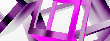 3 boyutlu küp vektör geometrik arkaplanı şekillendirir. Duvar kağıdı, afiş, arkaplan veya iniş için moda tekno iş şablonu