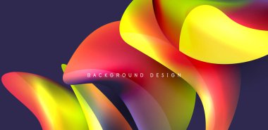 Soyut arkaplan renklerine sahip güzel sıvı şekiller