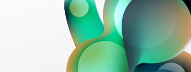 Fluid abstract background, round shapes and circle flowing design for wallpaper, banner, background or landing