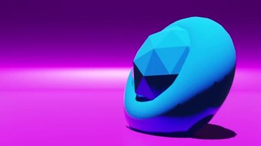 Canlandırma soyut arkaplanı. Parlak ışıklar, parlak metalik 3d geometrik form grafikleriyle fütürist yüzey