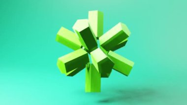 Techno abstract shape 3d geometric video animation background. Looping 3D motion graphics. Color backdrop with geometric design element