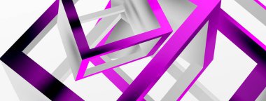 3 boyutlu küp vektör geometrik arkaplanı şekillendirir. Duvar kağıdı, afiş, arkaplan veya iniş için moda tekno iş şablonu