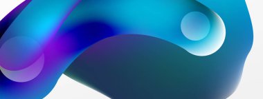 Fluid abstract background, round shapes and circle flowing design for wallpaper, banner, background or landing