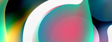 Fluid abstract background. Liquid color gradients composition. Round shapes and circle flowing design for wallpaper, banner, background or landing