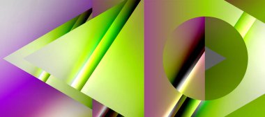 Trendy minimal geometric composition abstract background. Shadow lines and lights on glossy triangles backdrop. Vector Illustration For Wallpaper, Banner, Background, Card, Book Illustration