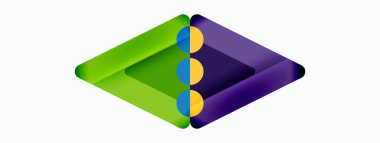 Trendy minimal geometric abstract background. Triangles, squares and circles bright colors backdrop. Vector Illustration For Wallpaper, Banner, Background, Card, Book Illustration, landing page