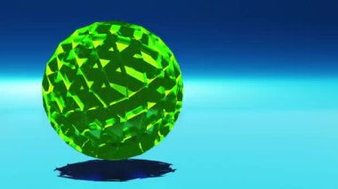 Animation wallpaper - rotating glossy sphere. Futuristic scene with 3d geometric form background. Motion graphics seamless looping video