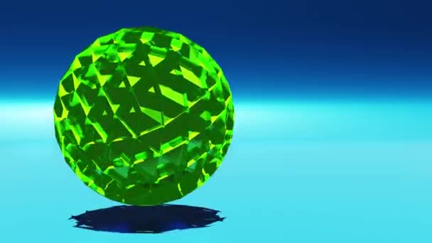 Animation Wallpaper Rotating Glossy Sphere Futuristic Scene Geometric Form Background — Wideo stockowe