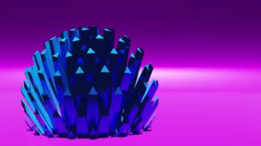 Animation abstract background. Shiny lights, futuristic surface with glossy metallic 3d geometric form motion graphics