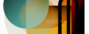 Yaratıcı geometrik duvar kağıdı. Asgari çember üçgen ve kare çizgi soyut arkaplan. Duvar kağıdı afişi veya iniş sayfası için vektör illüstrasyonu