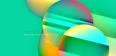 Aydınlık ve gölge efektli parlak ve parlak daireler, geometrik vektör soyut arkaplan