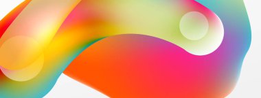 Fluid abstract background, round shapes and circle flowing design for wallpaper, banner, background or landing