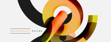 Yuvarlak şekiller daireler ve diğer geometrik şekiller. Duvar kağıdı afişi arkaplan kartı veya iniş sayfası için vektör illüstrasyonu