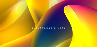 Sıvı renkli 3D elementler soyut arkaplan