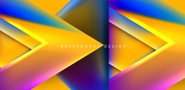 Renkli sıvı gradyanlı gelecekçi üçgen vektörü soyut arkaplan