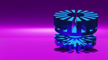 3d glass gear background motion graphics, seamless looping video