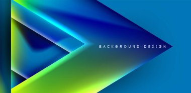 Örtüler, şablonlar, el ilanları, broşürler, afişler için üstüste binen üçgenler ve sıvı gradyanlarla soyut fırın