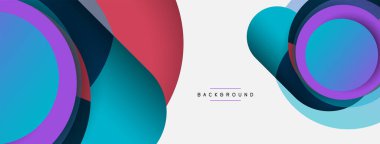 Çember ve yuvarlak şekiller soyut arkaplan. Duvar kağıdı afişi veya iniş sayfası için vektör illüstrasyonu