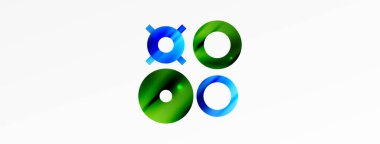 Çember bileşimi soyut arkaplan. Duvar kağıdı, afiş, arkaplan veya iniş için moda tekno iş şablonu