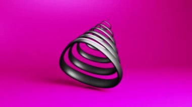 Abstract black line spiral shape motion graphics background. Techno 3d looping video animation design