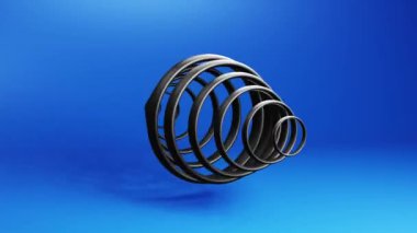 Abstract black line spiral shape motion graphics background. Techno 3d looping video animation design