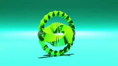 Animasyon duvar kâğıdı - dönen parlak spiral. 3d geometrik formlu fütüristik sahne. Hareket grafikleri pürüzsüz döngü videosu