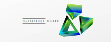 Triangle abstract background. 3d vector basic shape technology or business concept composition. Trendy techno business template for wallpaper, banner, background or landing