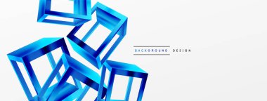 3D cube shapes vector geometric background. Trendy techno business template for wallpaper, banner, background or landing