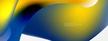 Fluid abstract background. Liquid color gradients composition. Round shapes and circle flowing design for wallpaper, banner, background or landing