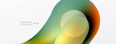 Fluid abstract background. Liquid color gradients composition. Round shapes and circle flowing design for wallpaper, banner, background or landing