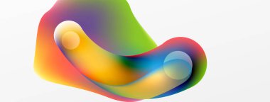 Fluid abstract background, round shapes and circle flowing design for wallpaper, banner, background or landing