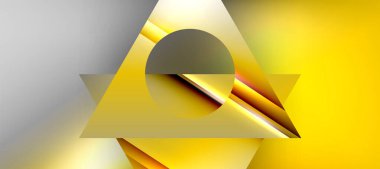 Trendy minimal geometric composition abstract background. Shadow lines and lights on glossy triangles backdrop. Vector Illustration For Wallpaper, Banner, Background, Card, Book Illustration