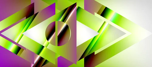 光沢のある光沢のある効果を持つ三角形抽象的な背景 ベクトルイラスト壁紙 バナー カード ブックイラスト ランディングページ — ストックベクタ