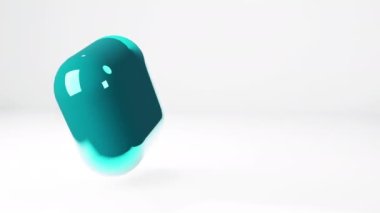 Krom parlak, soyut geometrik şekil beyaz ışık alanı arka planında. Kusursuz 3d döngü video canlandırması