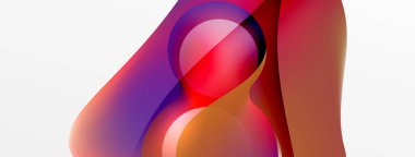 Fluid abstract background. Liquid color gradients composition. Round shapes and circle flowing design for wallpaper, banner, background or landing