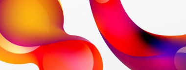 Fluid abstract background, round shapes and circle flowing design for wallpaper, banner, background or landing